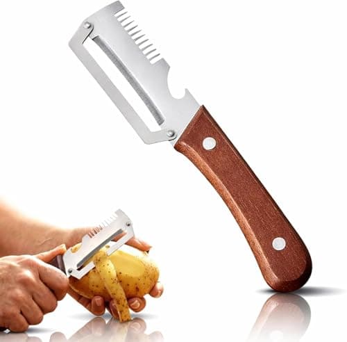 Descascador de vegetais multifuncional de cozinha 3 em 1, lâmina de aço inoxidável ultra afiada, adequada para descascar frutas e legumes, com abridor de garrafas, (1 peça)