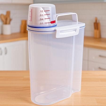 Kit 1 a 4 Unidades Dispenser Porta Sabão Pó Amaciante Tampa Hermética Lavanderia 2,5 L Bico Dosador (1 Unidade)