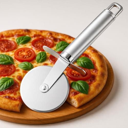 Cortador de Pizza em Aço Inox 21,5 cm - Com Alça para Pendurar Super Prático