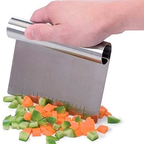 Espátula para Confeitar Mimo Style, Aço Inox, 15 cm x 12 cm, com Régua Medidora, Multiuso para Cortar e Raspar