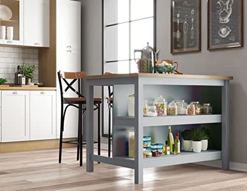 Bancada gourmet ilha cozinha Ditália 2 Prat. Cinza Cd-1019