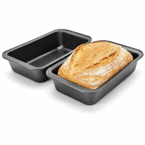 Kit com 2 Formas para Pão de Aço Antiaderente 28 x 15 X 6,5m – Ideal para Forno Elétrico ou a Gás Assar Pães e Bolos