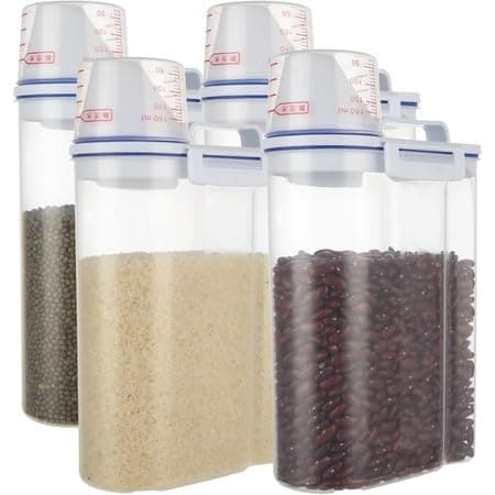 Kit 1 a 4 Unidades Dispenser Porta Sabão Pó Amaciante Tampa Hermética Lavanderia 2,5 L Bico Dosador (4 Unidade)