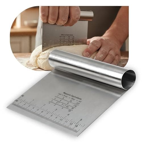 Espátula para Confeitaria Panificação Aço Inox Cortar Raspar Confeitar Temperar Dividir Massa Sovada Chocolate Bolo Com Régua 15 CM Leve e De Fácil Manuseio Antiaderente