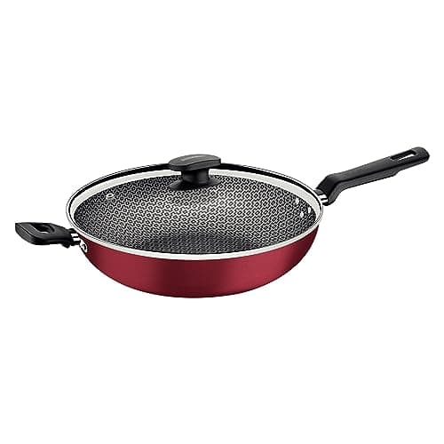 Wok Tramontina Loreto em Alumínio com Revestimento Interno e Externo em Antiaderente Starflon Max Vermelho 28 cm 3,3 L