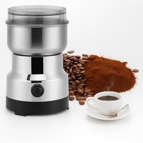 Moedor de Café Elétrico em Aço Inoxidável, 110V, Compacto e Potente, para Café, Temperos, Grãos e Especiarias, Premium