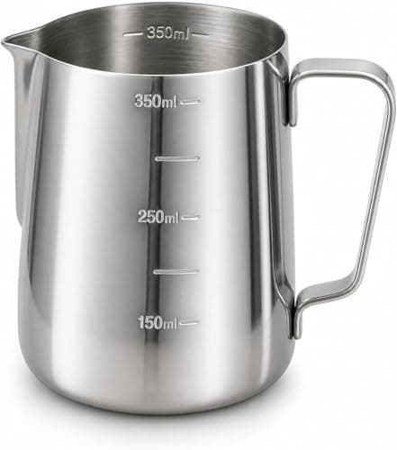 Jarra Barista em Aço Inox 350ml, para Espumar Leite, com Bico Dosador, Uso Profissional para Cappuccino e Arte no Café