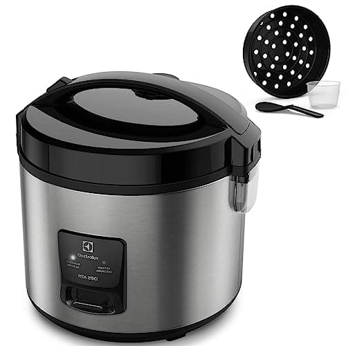 Electrolux Panela Elétrica vapor arroz capacidade 3,5L 10 xícaras 2 em 1 timer panela removivel antiaderente tampa ERC20 inox 127v por Rita Lobo
