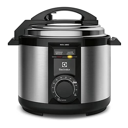Panela pressão elétrica Electrolux capacidade 5L silenciosa, segura 9 travas, segurança timer feijão manter aquecido, alça antitérmica PCE20 inox 127v por Rita Lobo.