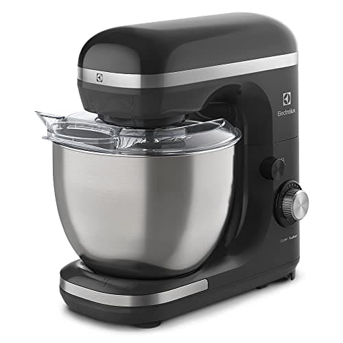 Electrolux Batedeira planetária potente capacidade 5L 750W 12 velocidades tigela inox função pulsar massa pesada pes antiderrapante EKM40 preto 127v