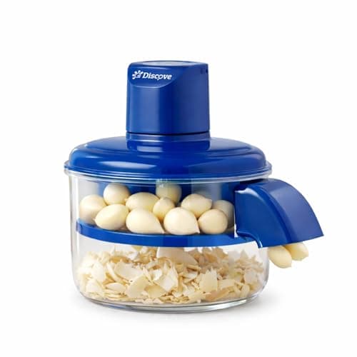 Descascador de Alho, Descascador Elétrico para Alho, Uvas e Tomates, Bivolt, com Lâminas em Aço Inox, Rápido e Fácil de Limpar, para Cozinha Doméstica(Azul)