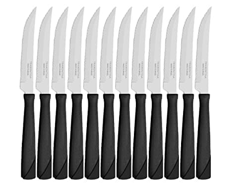 Conjunto de Facas para Churrasco Tramontina New Kolor com Lâminas em Aço Inox e Cabos de Polipropileno Preto 12 Peças
