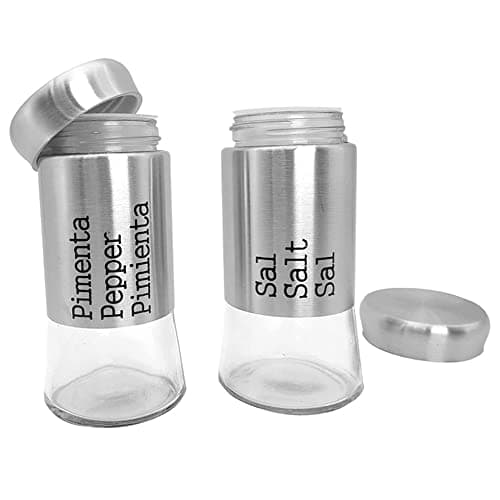 Kit Saleiro Pimenteiro em Aço Inox 2 peças