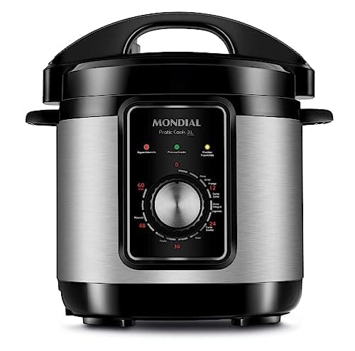 MONDIAL Panela de Pressão Elétrica Pratic Cook 3L, 220V, Preto, 700W - PE-47-3L-I