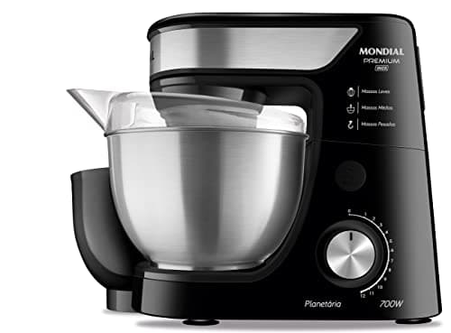 MONDIAL Batedeira Planetária, Preto/Inox, 700W, 110V - BP-02P-B-TI