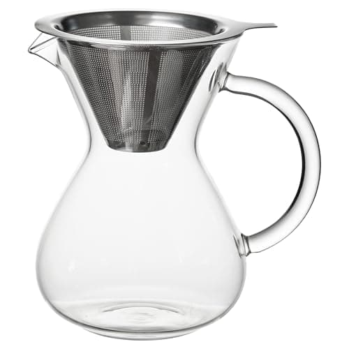 Cafeteira Manual Em Jarra De Vidro Borossilicato Com Filtro Em Inox