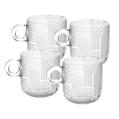 WOLFF - Conjunto 4 Xícaras de Vidro Frankfurt 220ml