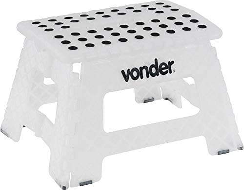 Vonder, Banqueta Plástica Dobrável, Branca, Altura 220 Mm