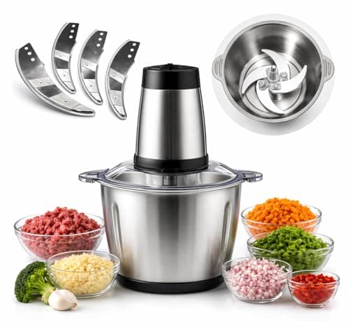 Processador Triturador de Alimentos Multifuncional 3 litros em Inox Elétrico Carne Legumes Vegetais Voltagem 110v 500w