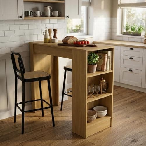 Mademovel Bancada de Cozinha Ilha Gourmet Americana 2 Prateleiras 90cm Linha Bologna Cor Marrom