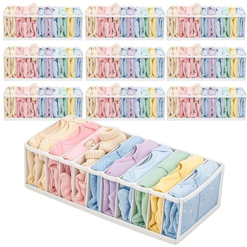 Organizador de Gaveta para Roupas de Bebê e Infantil, Kit com 10 Colmeias, Tam. M, Encantos do Lar