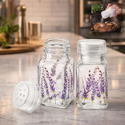 Saleiro e Pimenteiro de Mesa em Vidro 70ml – Kit 2 Peças com Tampa Plástica – Porta Temperos Elegante, Compacto e Ideal para Cozinha e Mesa Posta