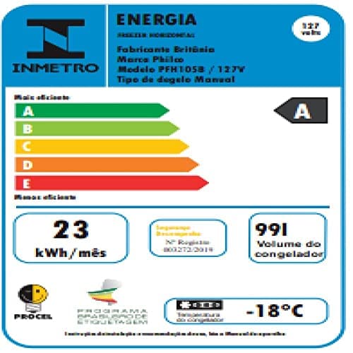 Freezer Horizontal Philco 99L PFH105B Branco 220V