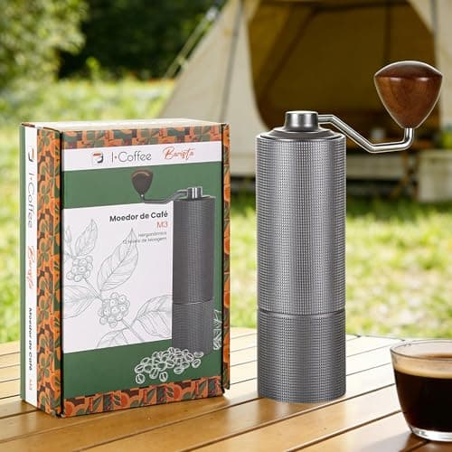 ICoffee Moedor de Café Manual M3PRO Com Capacidade de 20g/30g Com Broca Cônica de Aço Inoxidável CNC, Ajuste Interno Ajustável, Posicionamento de Rolamento Duplo (Cinza chumbo)