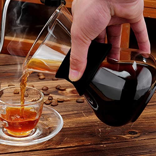 Cafeteira manual com filtro de aço inoxidável, vidro borossilicato, rápido, fácil para casa, escritório, cozinha, preto, transparente, 400 ml