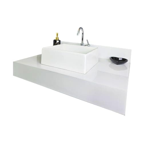 Bancada Porcelanato 70x45 Para Banheiro Lavabo 100% Moderna Elegante (Branco)