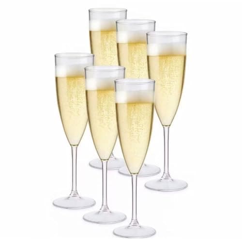 Kit 20 Taça de Champanhe Acrílica Transparente Espumante Champagne para Festas, Celebrações, Casamentos, Aniversários