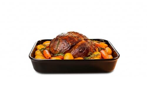 Assadeira Retangular de Cerâmica Preta 33x26x6,5cm – Travessa para Forno Resistente e Elegante