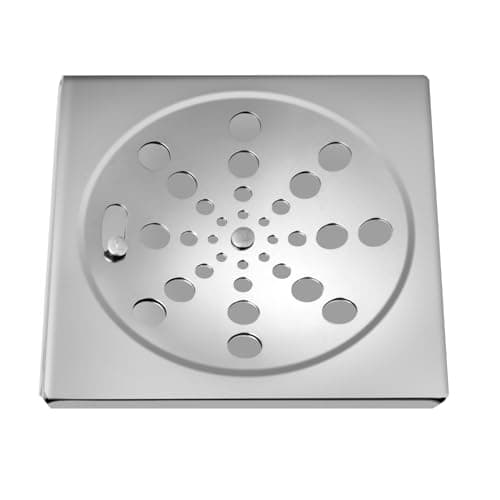 Ralo Grelha Inox Para Banheiro Quadrado 15x15 Com Fecho Cromado Triplo de Alta Resistência à Corrosão