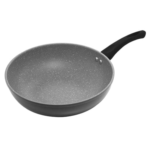LYOR - Frigideira Wok de Indução em Alumínio com Revestimento Cerâmico Granilite Cinza 28cm