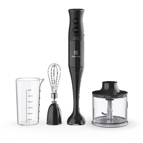 Electrolux Mixer Misturador Multiuso 3 em 1 400W 2 velocidades 3 acessórios mini processador capacidade resistente temperatura 600ml livre BPA EIB10 preto 220v