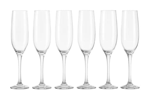 Jogo de 6 Taças de Champanhe para Brindes Casamentos e Festas Premium Elegante Durável Transparente Resistênte (Taças de Champanhe em Vidro)