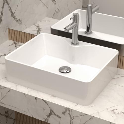 Cuba Pia de Apoio Sobrepor Retangular 48x37 Branca Banheiro Lavabo Beltempo BT-2317