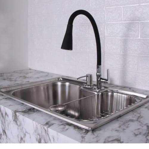 Kit Cuba Gourmet Cozinha Pia Aço Inox 304 60x42cm + Torneira + Acessórios