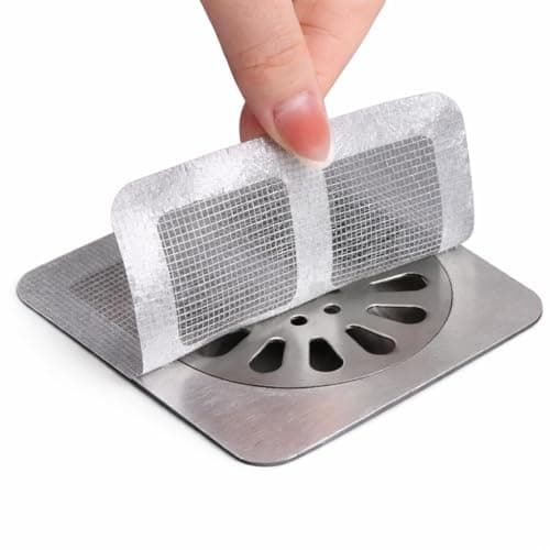 Adesivo Protetor de Ralo Kit com 10 Unidades Tela Filtro Anti Entupimento para Pia Banheiro Cozinha Retém Cabelos e Resíduos Autoadesivo Descartável Universal Anti Odores Insetos Fácil Limpeza