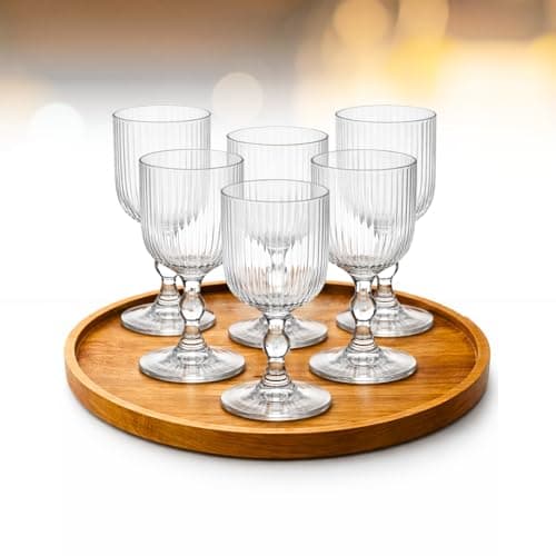 Jogo com 6 Taças de Vidro Canelado 380ml Elegante Design Resistente Ideal para Suco Água Refrigerante Drinks e Café Transparente para Cozinha Bar Restaurante