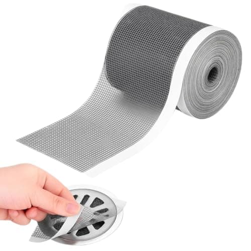 Protetor de Ralo Adesivo 10cmx5mt Premium Tamanho Adaptável c/Espátula Aplicadora Rolo de Tela Fina Anti-Entupimento Bloqueia Resíduos e Insetos Ideal p/Ralos de Banheiro, Chuveiro e Áreas Externas.