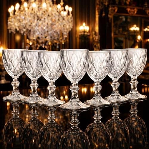 Conjunto 6 Taças de Vidro 340ml Diamond Cristal Ecológico Design Elegante Para Água Sucos Drinks Sobremesa Vidro Resistente Luxo Mesa Requinte Decoração Presente Taça Transparente Premium